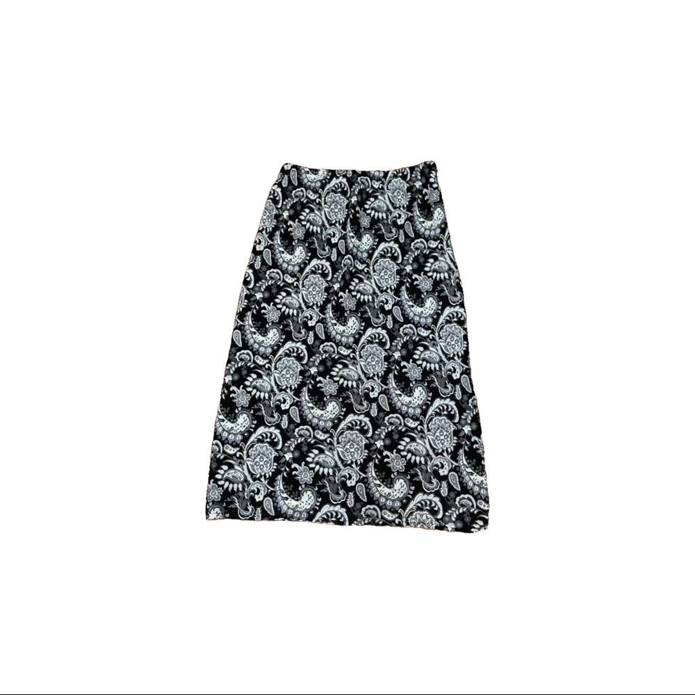 MERONA black mesh maxi skirt with paisley pattern